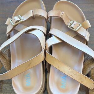 MIA Tan Sandals with Adjustable Straps